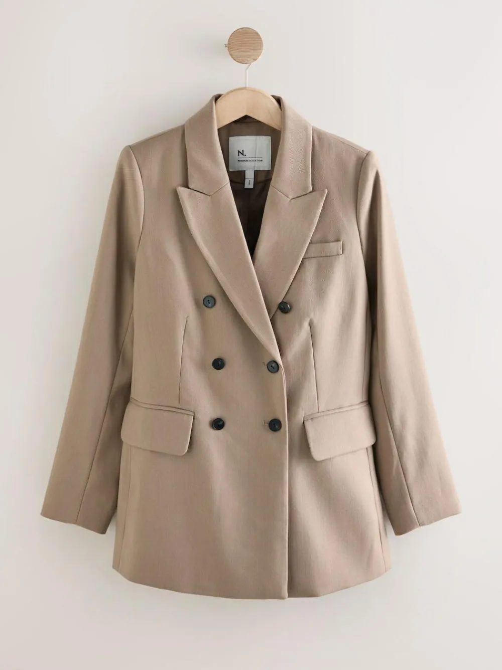 Next Neutral N. Premium Wool Blend Twill Blazer