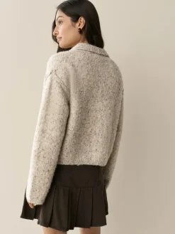 Next Boucle Long Sleeve Polo Jumper^Women Knitwear|Knitwear
