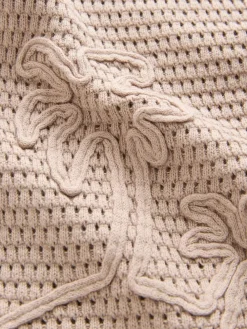 Next Textured Revere Collar Short Sleeve Knitted Polo Shirt (3mths-7yrs)^BOY Knitwear|Knitwear