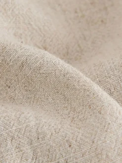 New Next Short Sleeves Linen Blend Revere Collar Shirt (3mths-7yrs) Neutral Plain