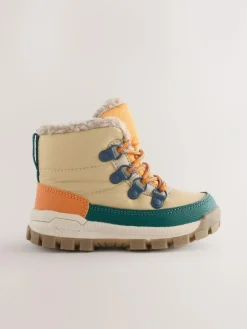 Next Neutral Quilted Lace-Up Hiker Boots^BOY Baby Boots|Boots