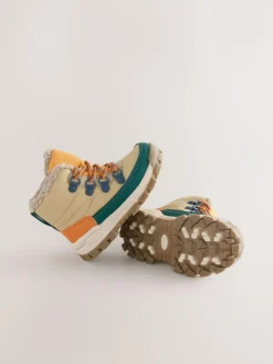 Next Neutral Quilted Lace-Up Hiker Boots^BOY Baby Boots|Boots