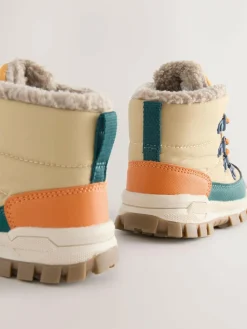 Next Neutral Quilted Lace-Up Hiker Boots^BOY Baby Boots|Boots