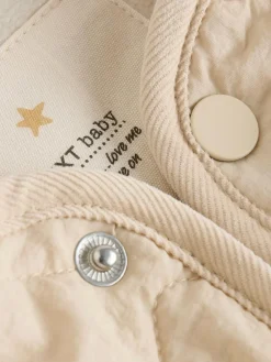 New Next Neutral Quilted Popper Baby Jacket