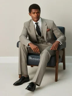 Next Regular Fit Contrast Fabric Detail Suit Jacket Neutral