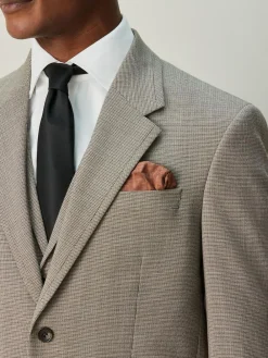 Next Regular Fit Contrast Fabric Detail Suit Jacket Neutral