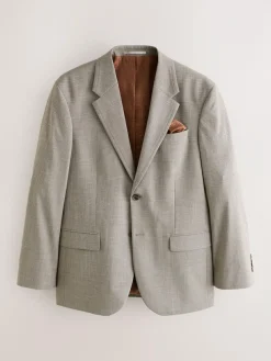 Next Regular Fit Contrast Fabric Detail Suit Jacket Neutral