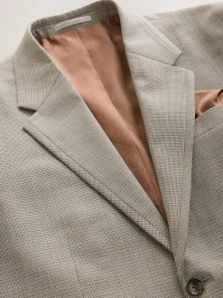 Next Regular Fit Contrast Fabric Detail Suit Jacket Neutral