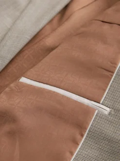 Next Regular Fit Contrast Fabric Detail Suit Jacket Neutral