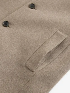 Hot Next Regular Fit Epsom Overcoat with Wool Neutral