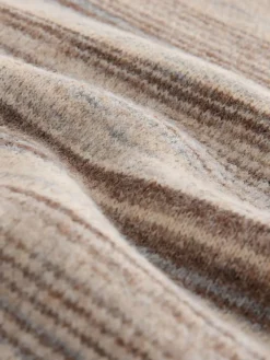 Next Neutral Regular Fit Stripe Crew Neck Jumper with Wool^ Knitwear|Knitwear