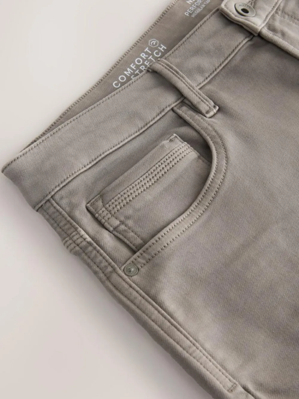 Best Next Regular Tapered Fit Comfort Stretch Jeans Neutral