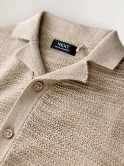 Next Revere Collar Short Sleeve Knitted Polo Shirt (3mths-7yrs)^BOY Knitwear|Knitwear