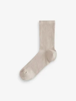 Outlet Next Ribbed Ankle Socks 4 Pack Neutral