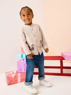 Best Next Long Sleeve Grandad Christmas Printed Shirt (3mths-10yrs) Neutral Scene