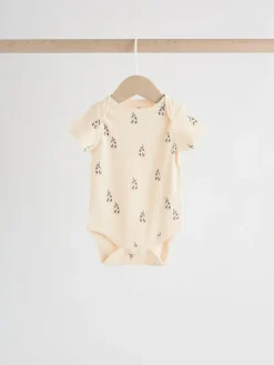 Next Neutral Short Sleeve Baby Bodysuits 5 Pack^BOY Unisex|Bodysuits & Vests