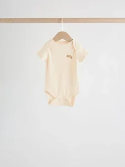 Next Neutral Short Sleeve Baby Bodysuits 5 Pack^BOY Unisex|Bodysuits & Vests