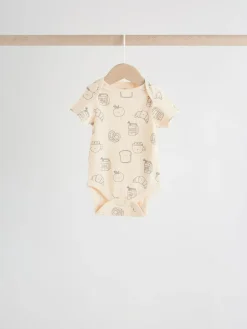 Next Neutral Short Sleeve Baby Bodysuits 5 Pack^BOY Unisex|Bodysuits & Vests