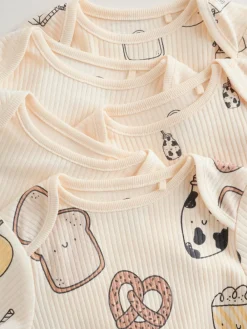 Next Neutral Short Sleeve Baby Bodysuits 5 Pack^BOY Unisex|Bodysuits & Vests