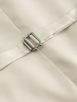 New Next Neutral Slim Fit Nova Fides Italian Wool Blend Trimmed Textured Suit Waistcoat