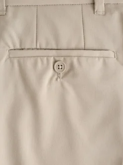 Next Neutral Slim Fit Stretch Smart Trousers