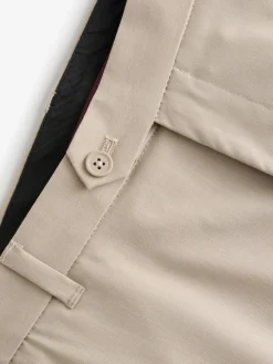 Next Neutral Slim Fit Stretch Smart Trousers