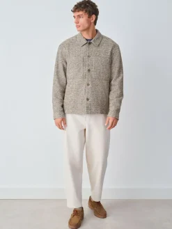 New Next Neutral Smart Check Jacket with Wool