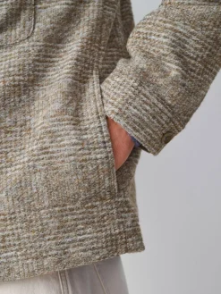 New Next Neutral Smart Check Jacket with Wool