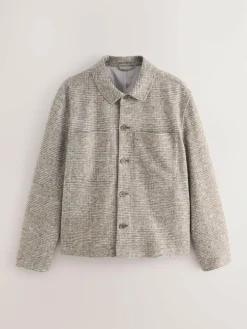New Next Neutral Smart Check Jacket with Wool