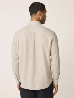 Next Standard Collar Cotton Linen Blend Long Sleeve Shirt^ Shirts