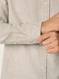 Next Standard Collar Cotton Linen Blend Long Sleeve Shirt^ Shirts