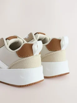 Clearance Next Standard Fit (F) Elastic Lace Trainers Neutral