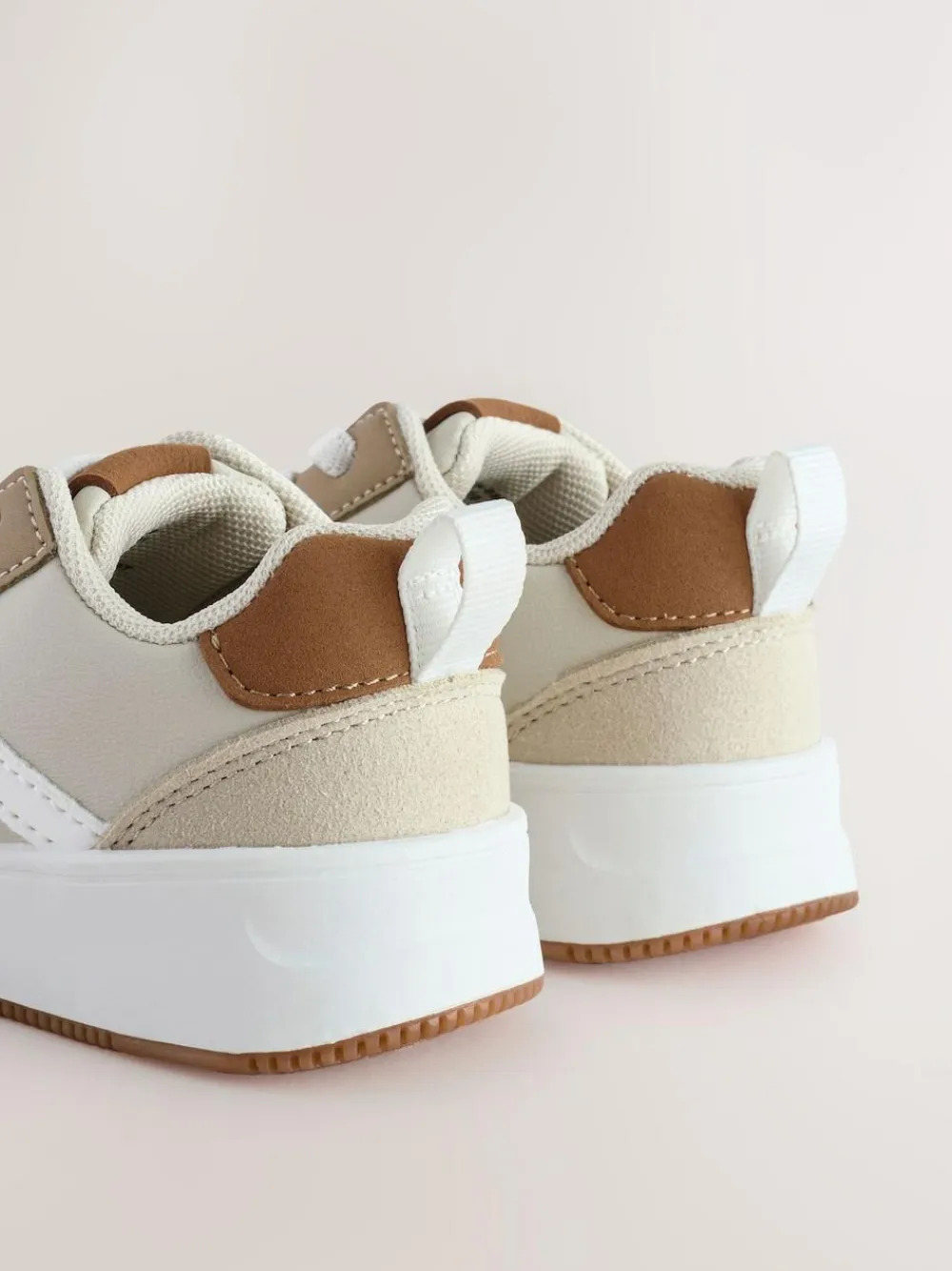 Clearance Next Standard Fit (F) Elastic Lace Trainers Neutral