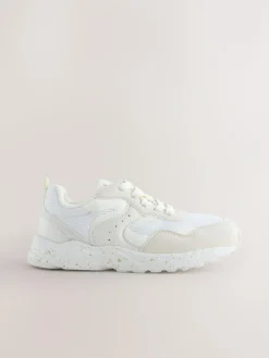 Best Next Standard Fit (F) Lace-Up Colourblock Trainers Neutral