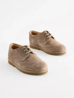 Discount Next Standard Fit (F) Smart Leather Brogue Shoes Neutral