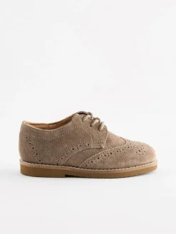 Discount Next Standard Fit (F) Smart Leather Brogue Shoes Neutral