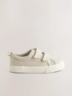 Next Standard Fit (F) Two Strap Touch Fastening Trainers Neutral