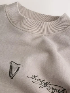 Next Neutral Stone Guinness Licence Graphic Crew Sweatshirt^ Sweatshirts & Hoodies|Sweatshirts & Hoodies