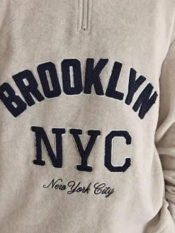 Outlet Next Thermal Fleece Half Zip Neutral Stone