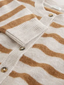 Outlet Next Neutral Stripe Button Up Cardigan (3-16yrs)