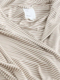 Outlet Next Cosy Lightweight Dressing Gown Neutral Stripe