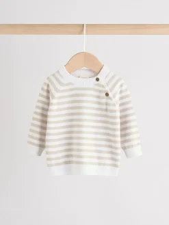 Outlet Next Neutral Stripe Knitted Top and Leggings Baby Set (0mths-2yrs)
