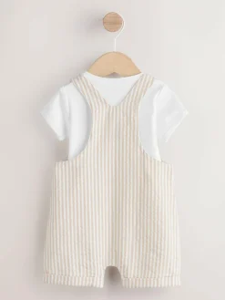 Next Woven Dungaree and Bodysuit Baby Set (0mths-2yrs)^BOY Rompers & Overalls|Sets & Outfits