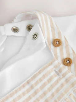 Next Woven Dungaree and Bodysuit Baby Set (0mths-2yrs)^BOY Rompers & Overalls|Sets & Outfits