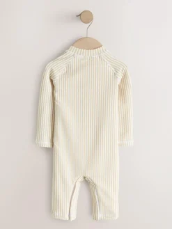 Next Striped Sunsafe Swimsuit and Hat Set (3mths-7yrs)^BOY Swimwear|Swimwear