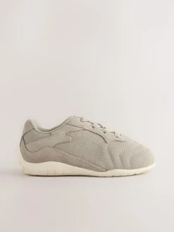 Hot Next Neutral Suede Elastic Lace Trainers