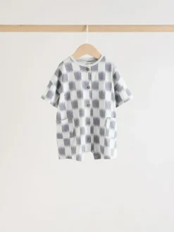 Next Neutral Sunbaked Printed Button Through Jersey Baby Rompers 3 Pack^BOY Sets & Co-Ords|Sets & Co-Ords