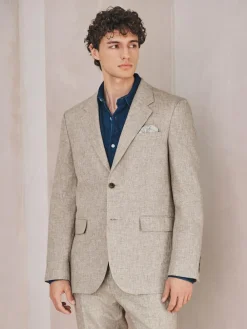 Next Tailored Fit Linen Blend Texture Suit Jacket^ Suits & Tuxedos