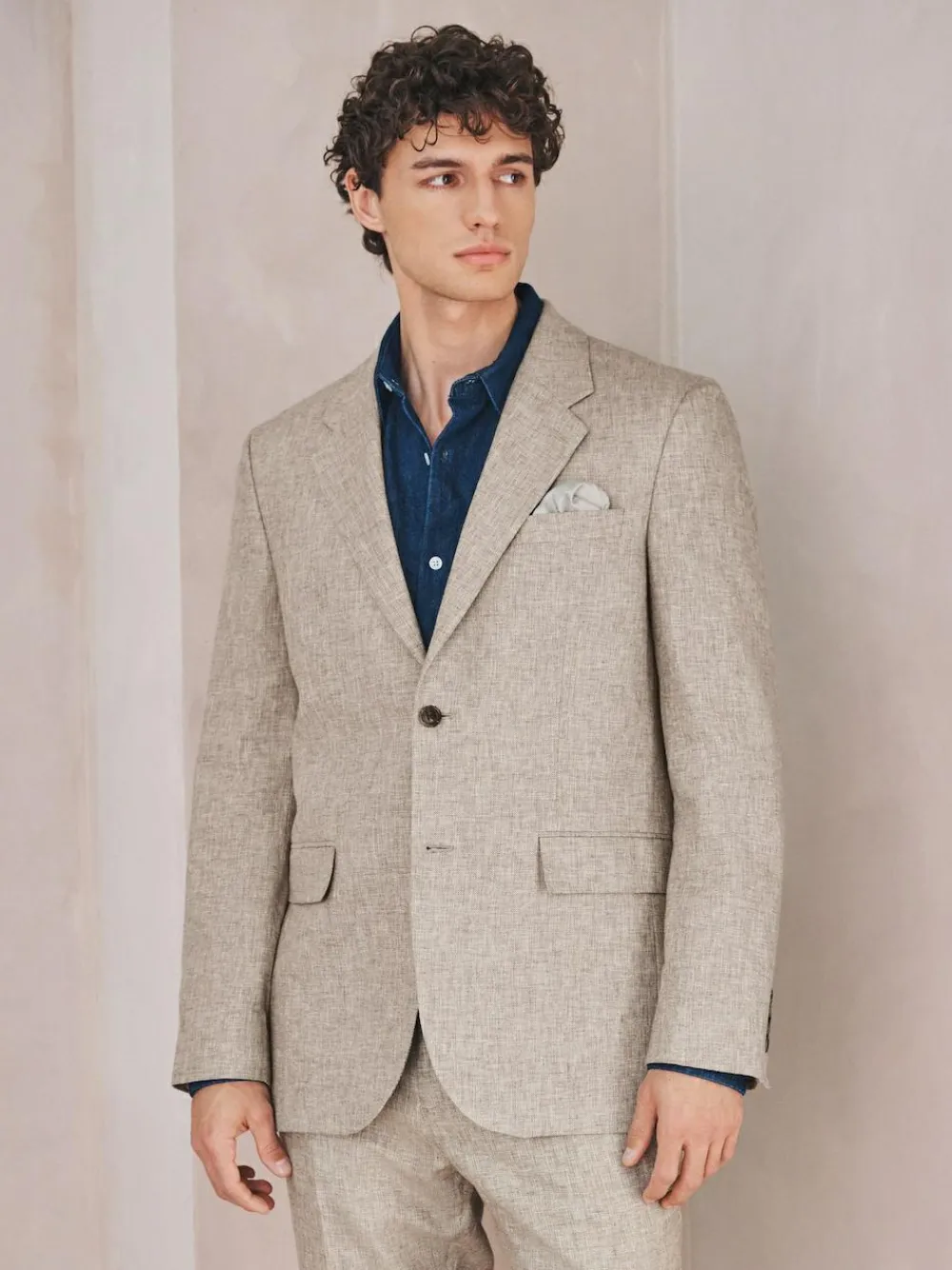 Next Tailored Fit Linen Blend Texture Suit Jacket^ Suits & Tuxedos
