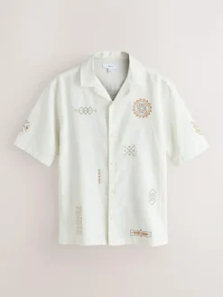 Next Textured Embroidered Navajo Style Short Sleeve Shirt^ Shirts